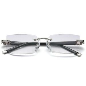 Rimless Rectangle Eyeglasses Men Women‎ Gaming Blue Light Clear Glasses Eyewear